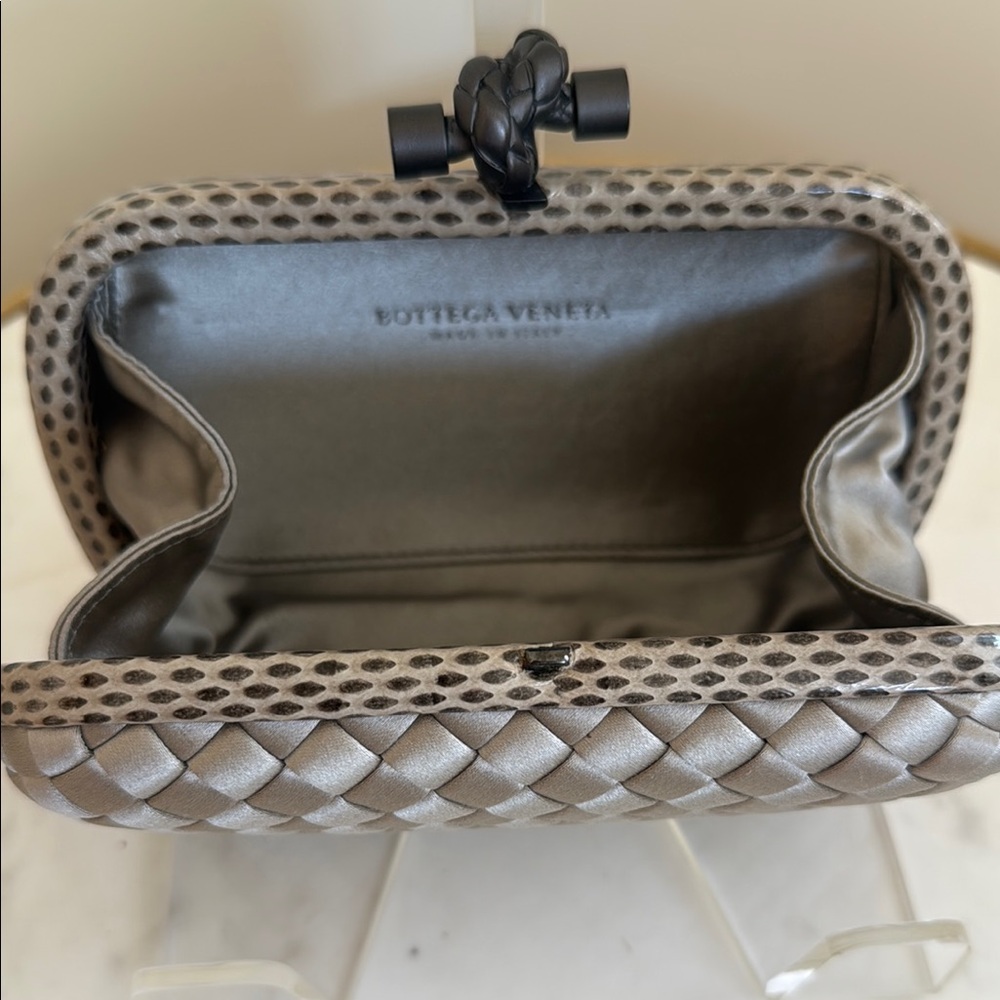 Bottega Veneta Gray Woven Clutch
